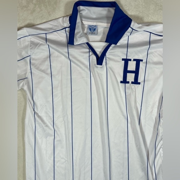 Honduras International Team Soccer Futbol Large White and Blue Striped Jersey - Picture 4 of 8